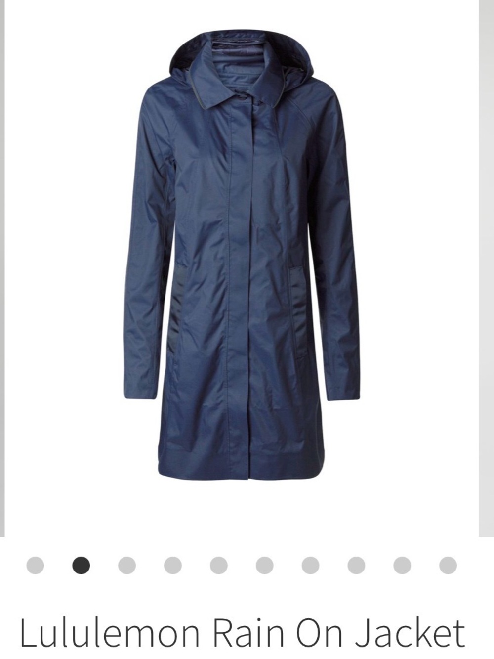 lululemon athletica Navy Hooded Trench Raincoat